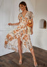 Floral Print Boho Summer Maxi Dress Rose